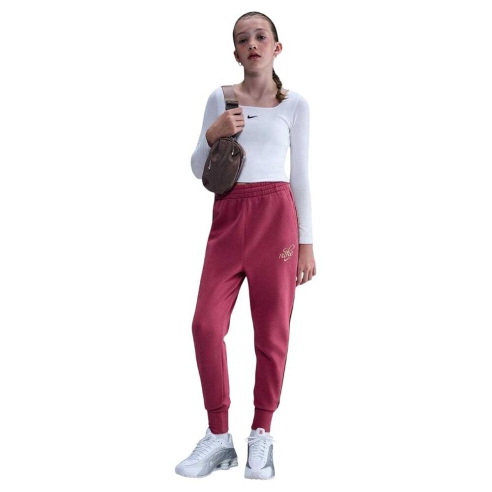 Nike Girls Club Fleece Side Stripe Sweatpants / Beet